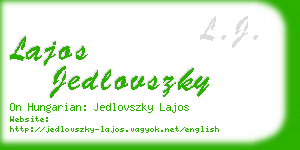 lajos jedlovszky business card